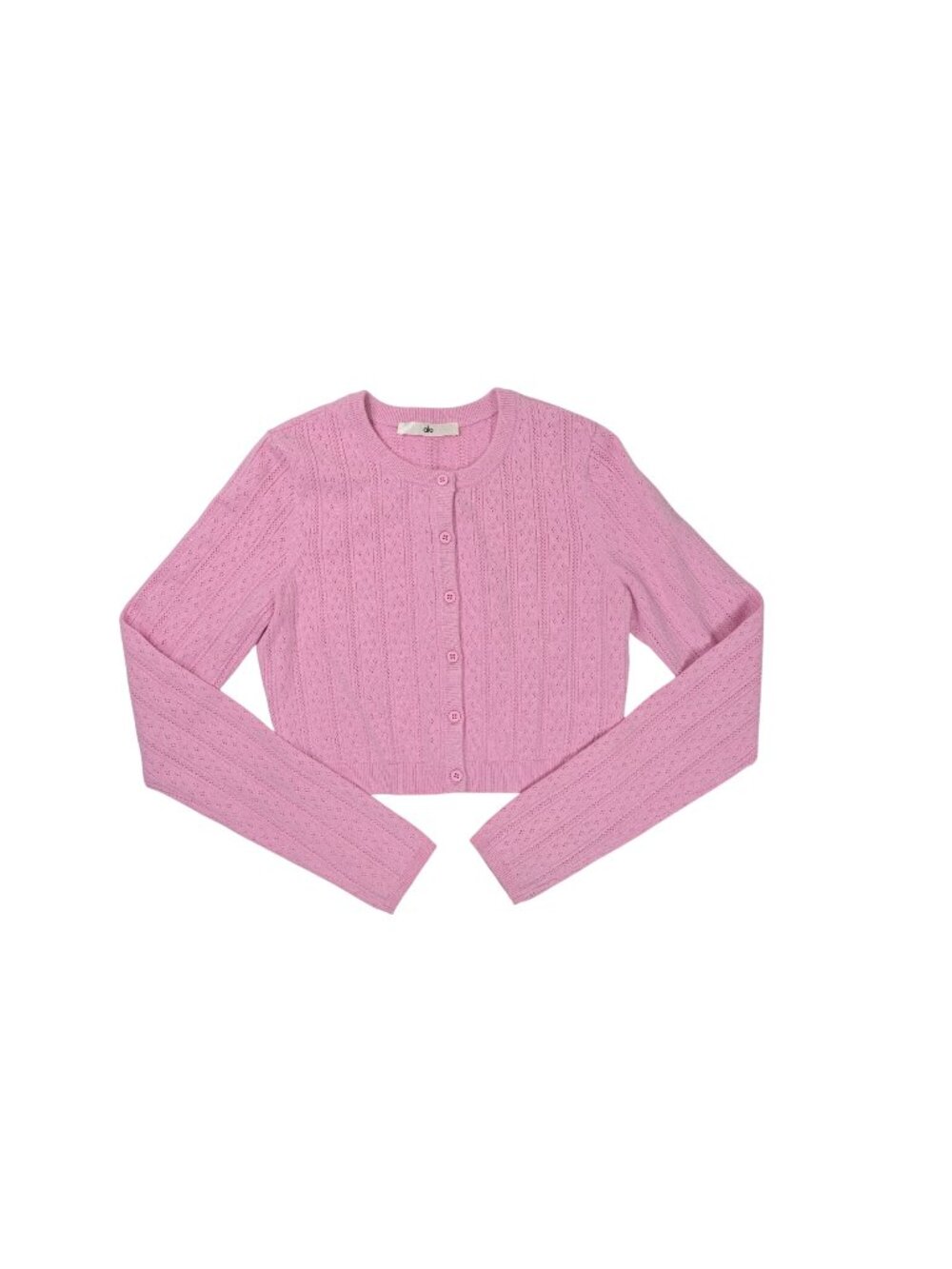 ALO Yoga Pointelle Sweater Be Mine Cardigan in Candy Heart Pink